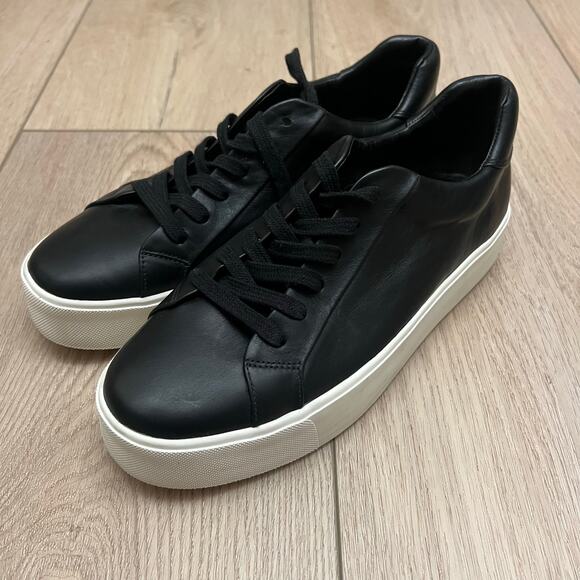 VINCE. Black Leather Slip On Sneaker by Vince - Womens 
size 7.5 - Picture 1 of 8